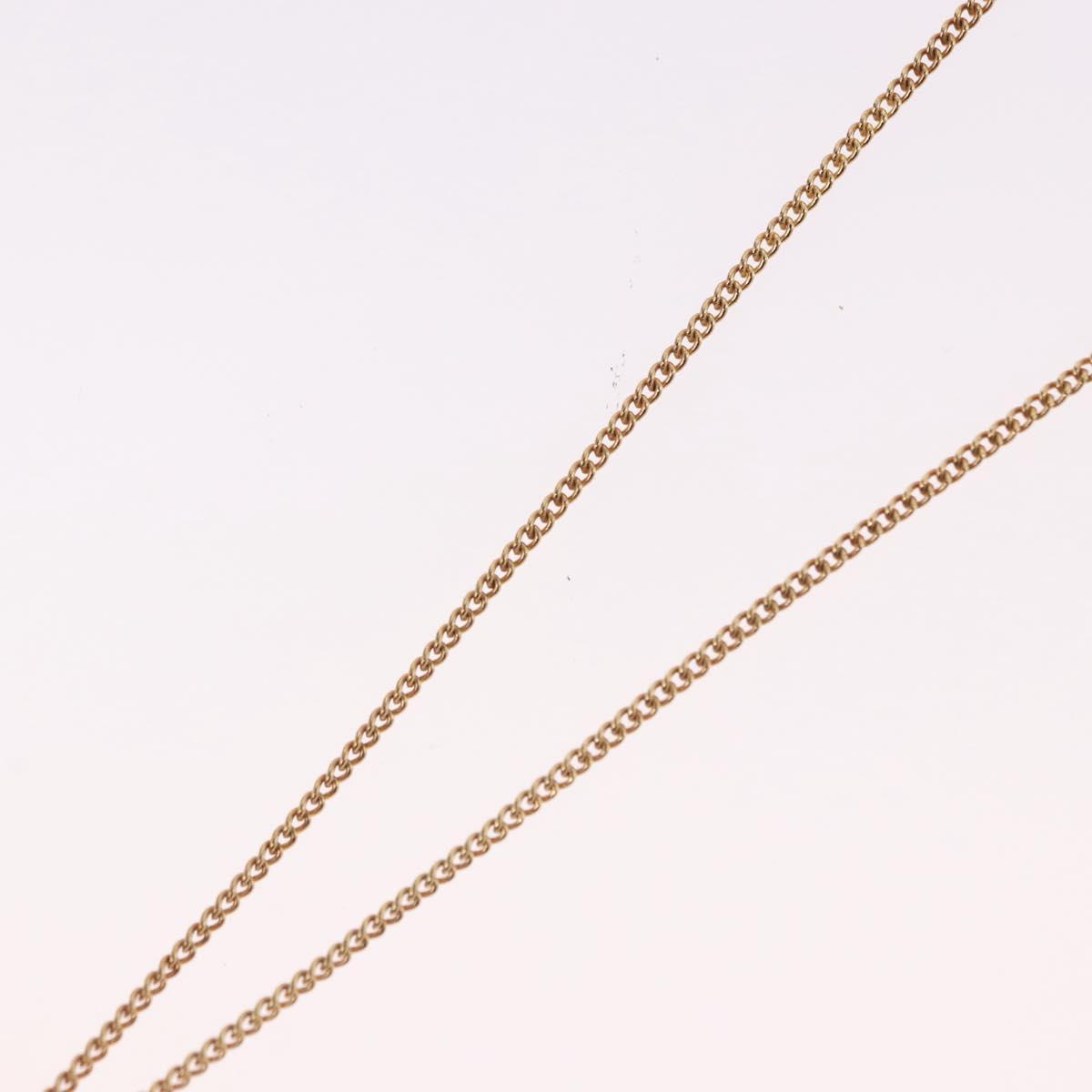 Christian Dior Pearl tTop Necklace Metal Gold Tone Auth SW2495