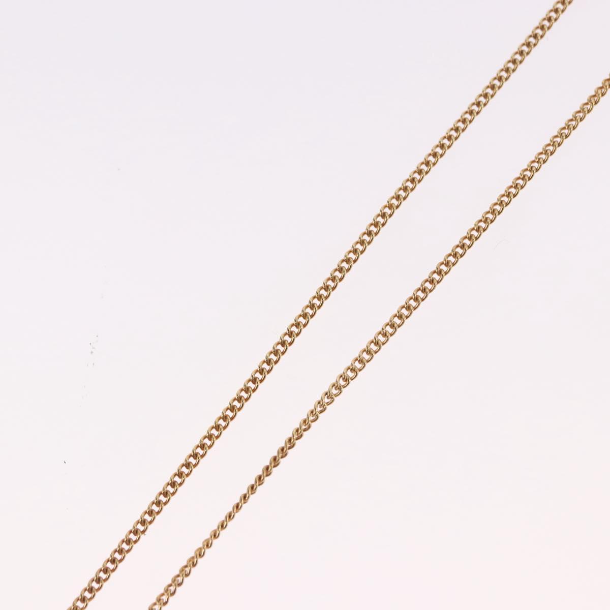 Christian Dior Pearl tTop Necklace Metal Gold Tone Auth SW2495