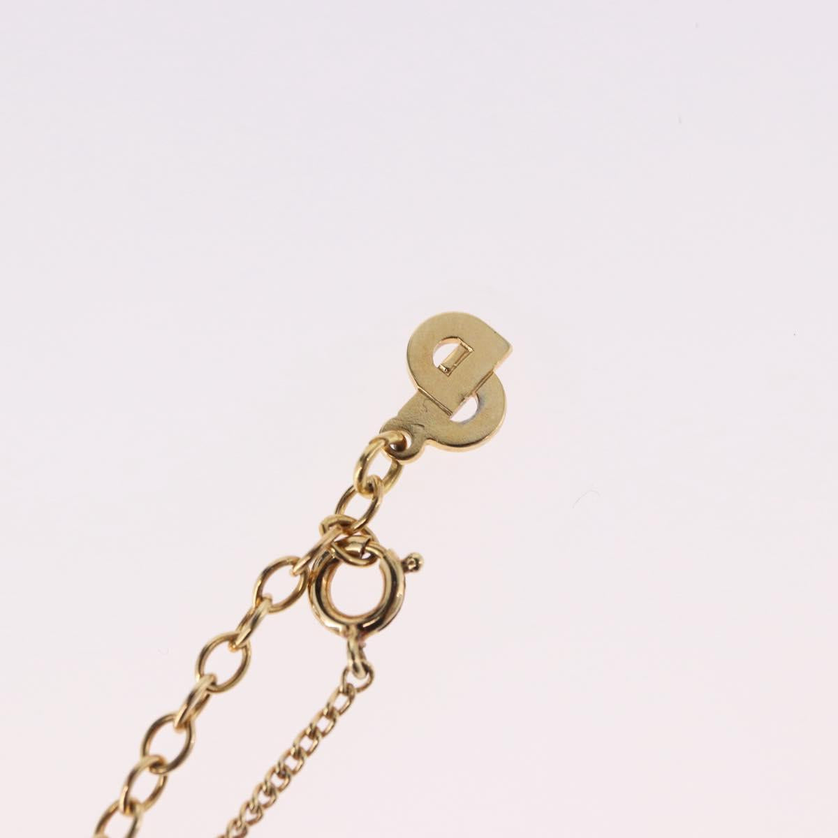 Christian Dior Pearl tTop Necklace Metal Gold Tone Auth SW2495