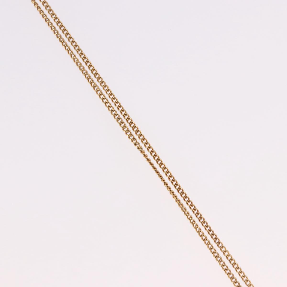 Christian Dior Pearl tTop Necklace Metal Gold Tone Auth SW2495