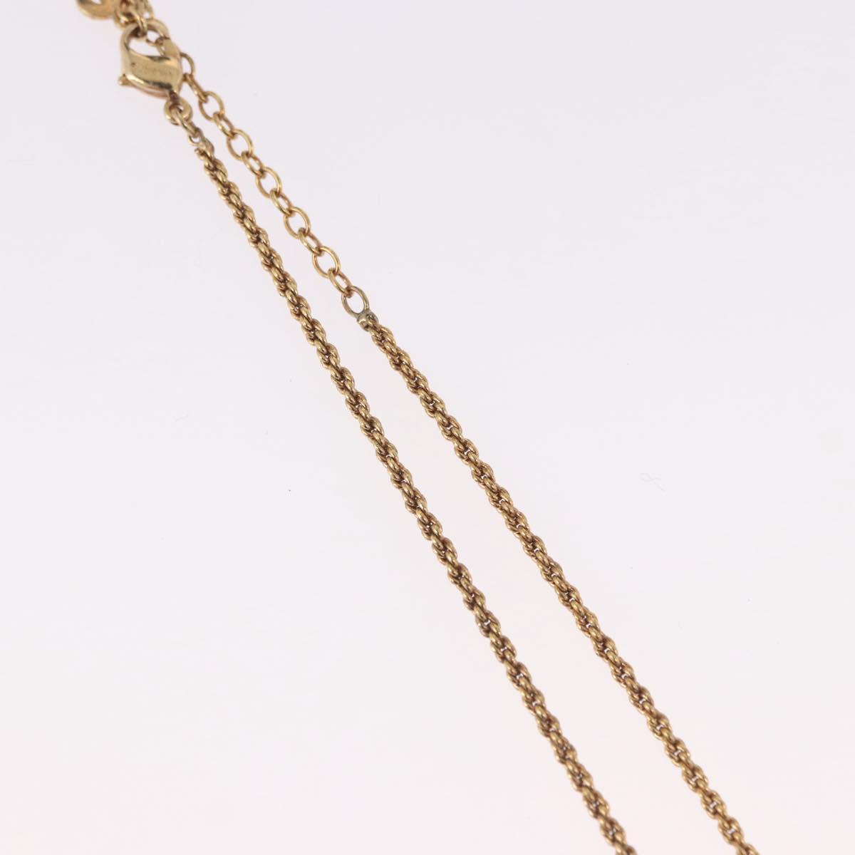 Christian Dior Colored Stone Necklace Metal Gold Tone Auth SW2503A