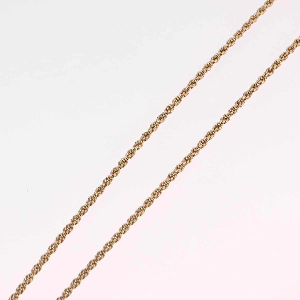 Christian Dior Mesh Top Necklace Metal Gold Tone Auth SW2516