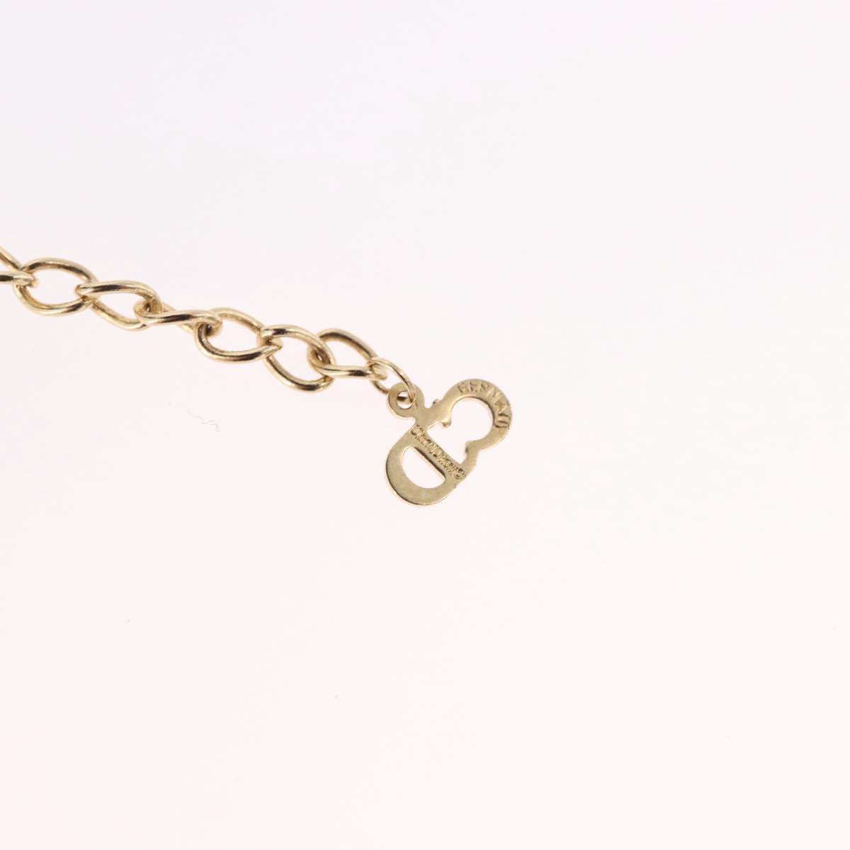 Christian Dior Mesh Top Necklace Metal Gold Tone Auth SW2516