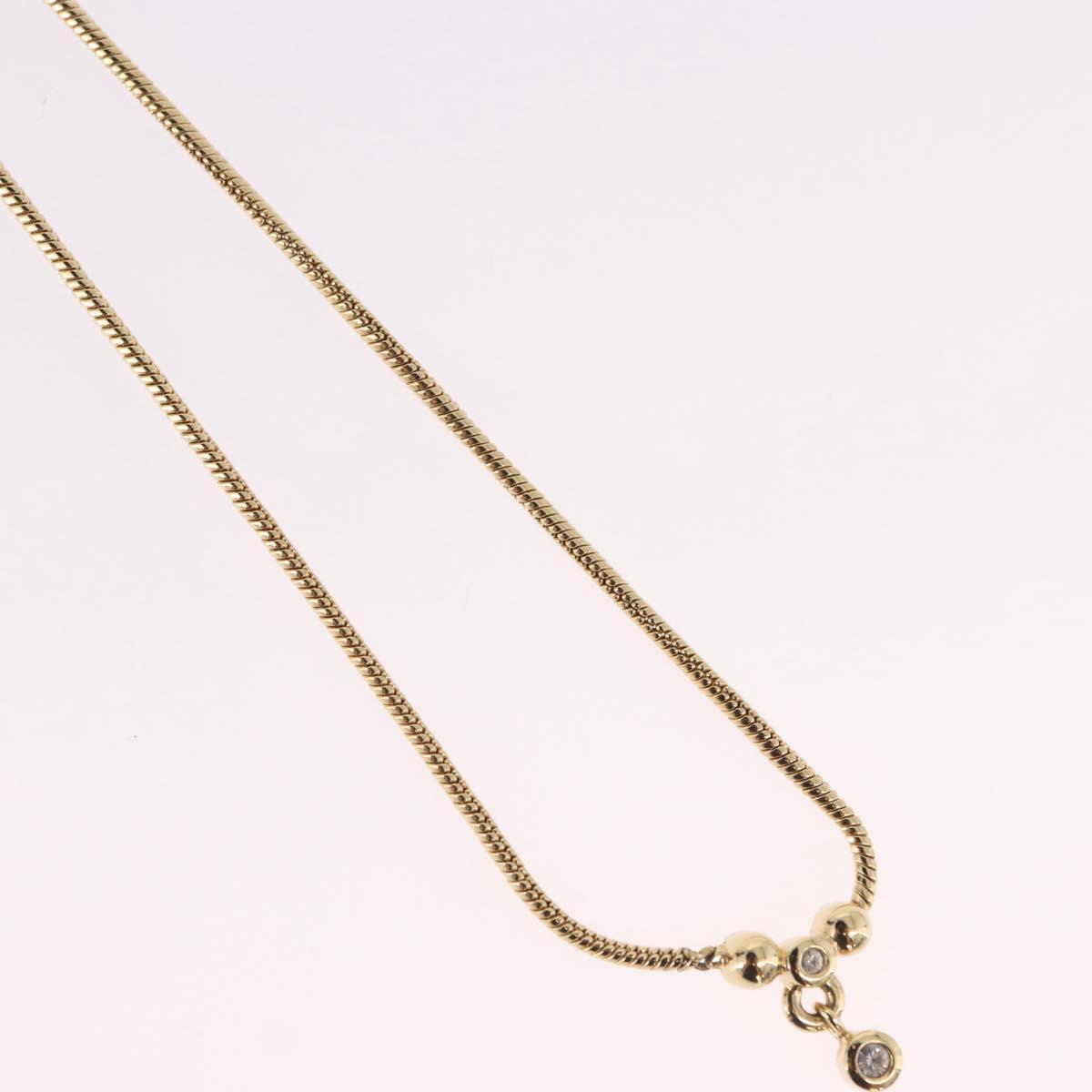Christian Dior Snake Chain Necklace Metal Gold Tone Auth SW2518