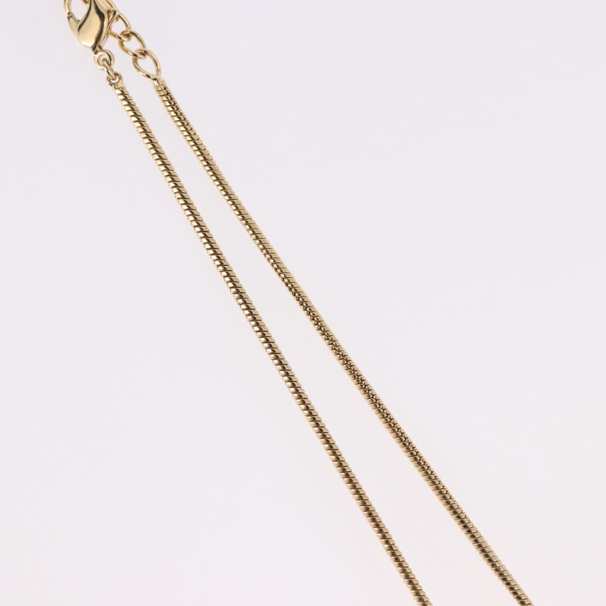 Christian Dior Snake Chain Necklace Metal Gold Tone Auth SW2518