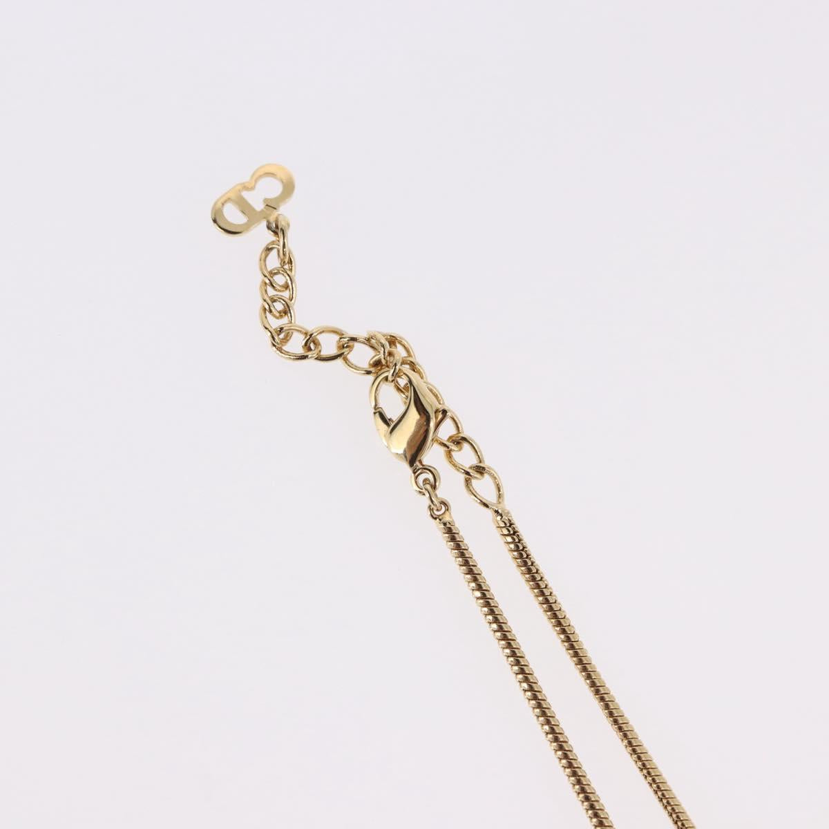 Christian Dior Snake Chain Necklace Metal Gold Tone Auth SW2518