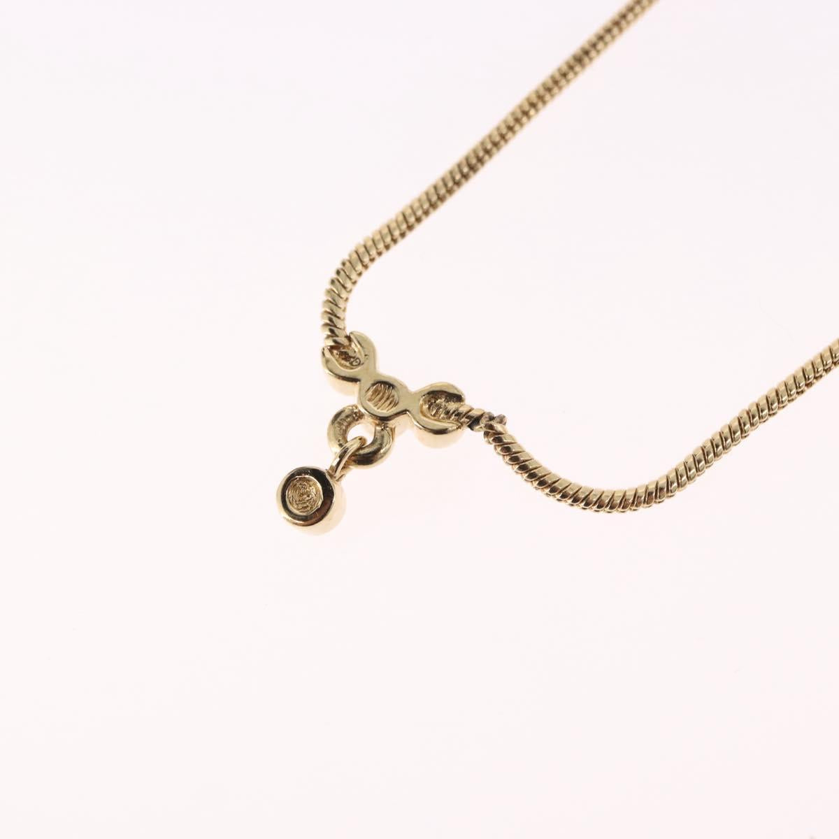 Christian Dior Snake Chain Necklace Metal Gold Tone Auth SW2518