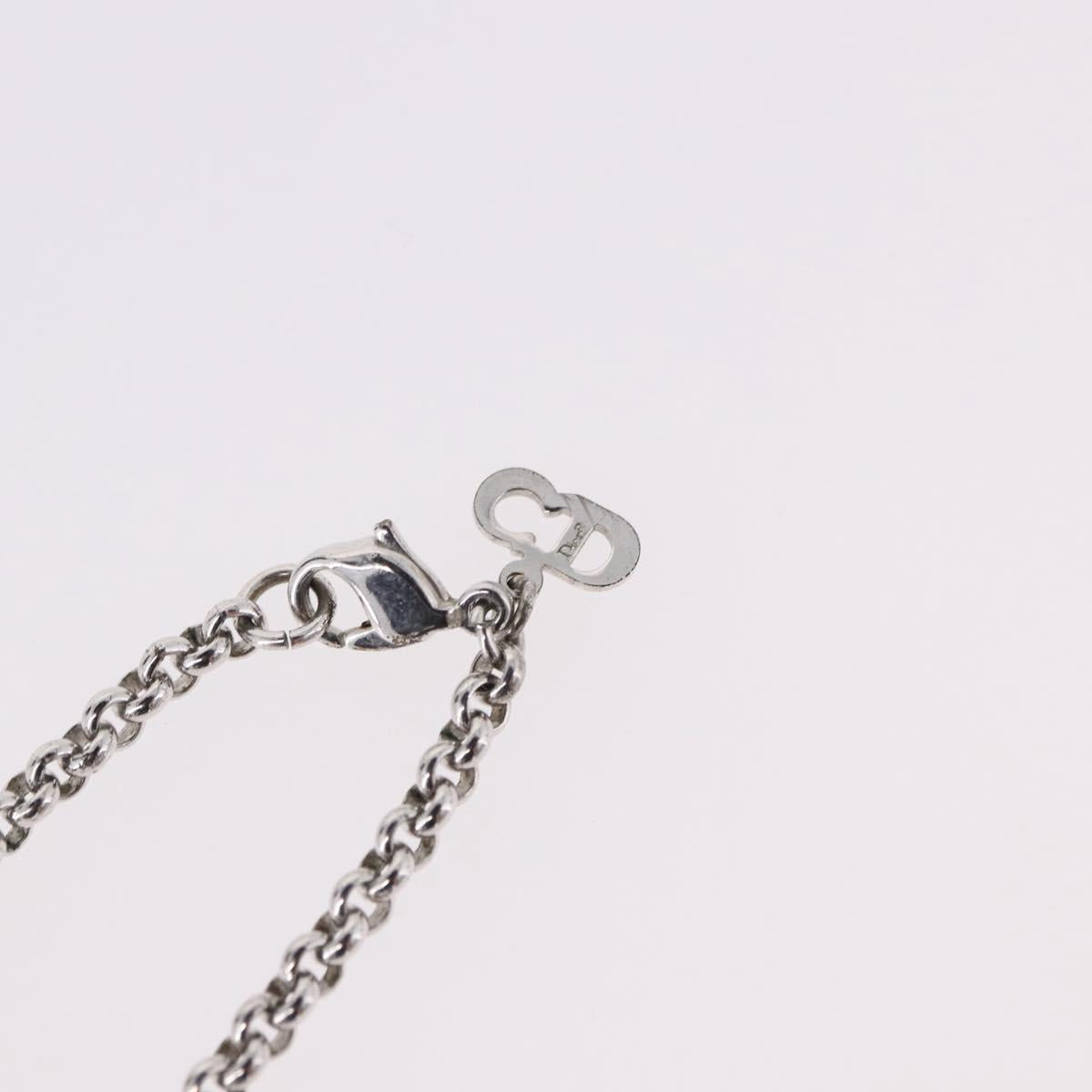 Christian Dior Necklace Metal Silver Auth SW2520