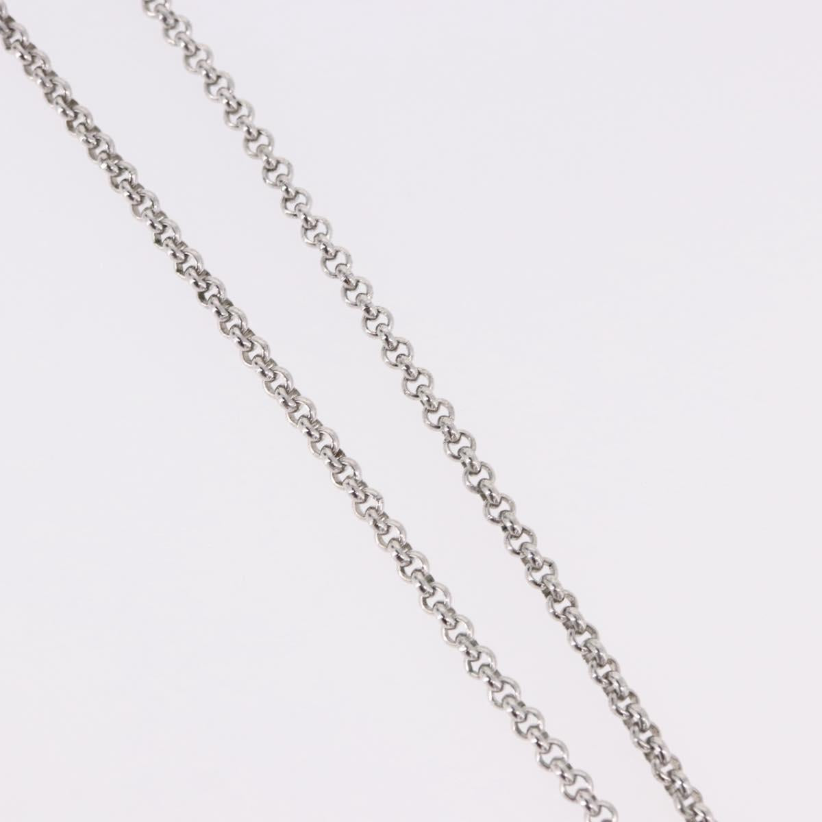 Christian Dior Necklace Metal Silver Auth SW2520