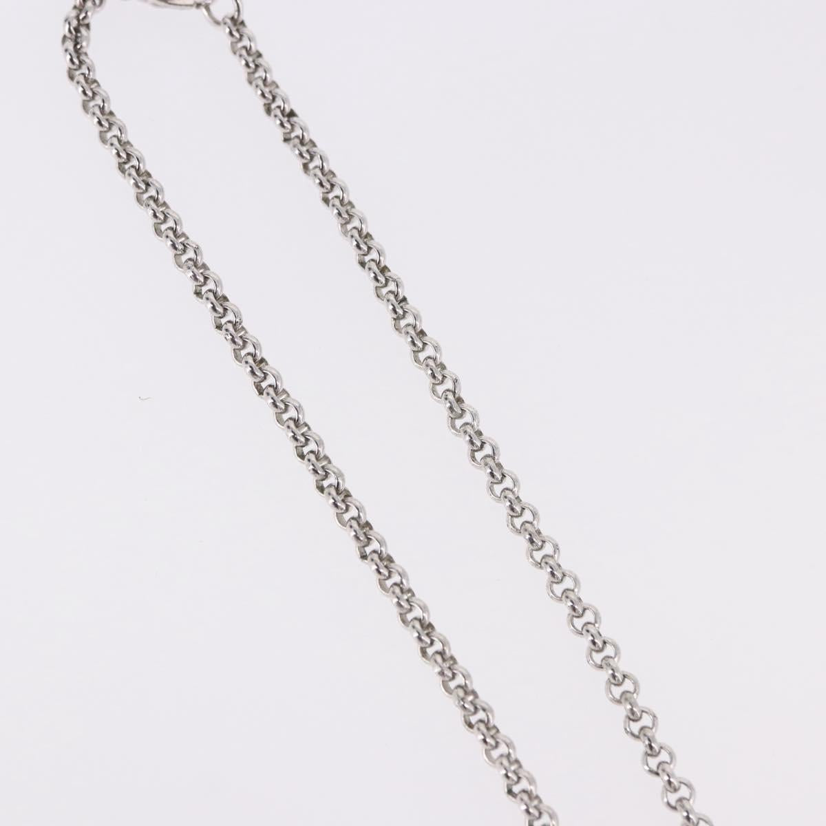 Christian Dior Necklace Metal Silver Auth SW2520