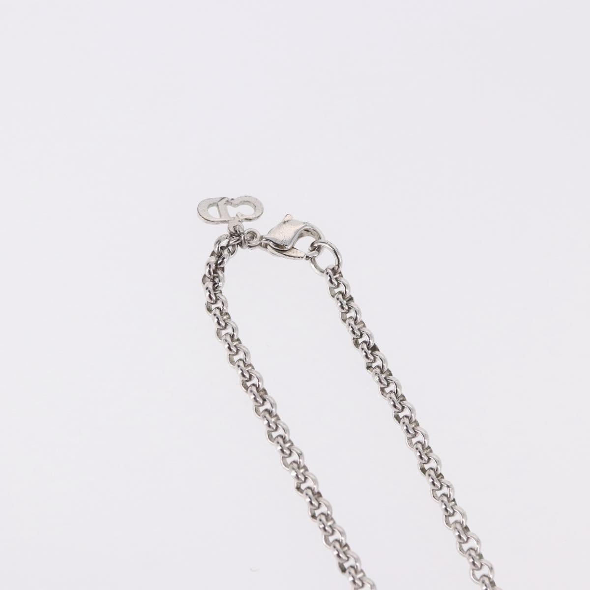 Christian Dior Necklace Metal Silver Auth SW2520