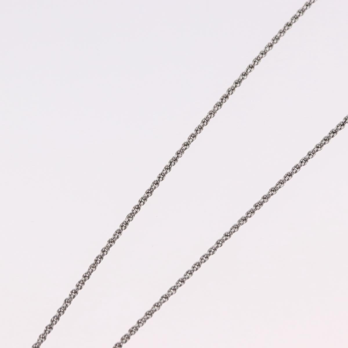 Christian Dior Colored Stone Necklace Metal Silver Auth SW2523