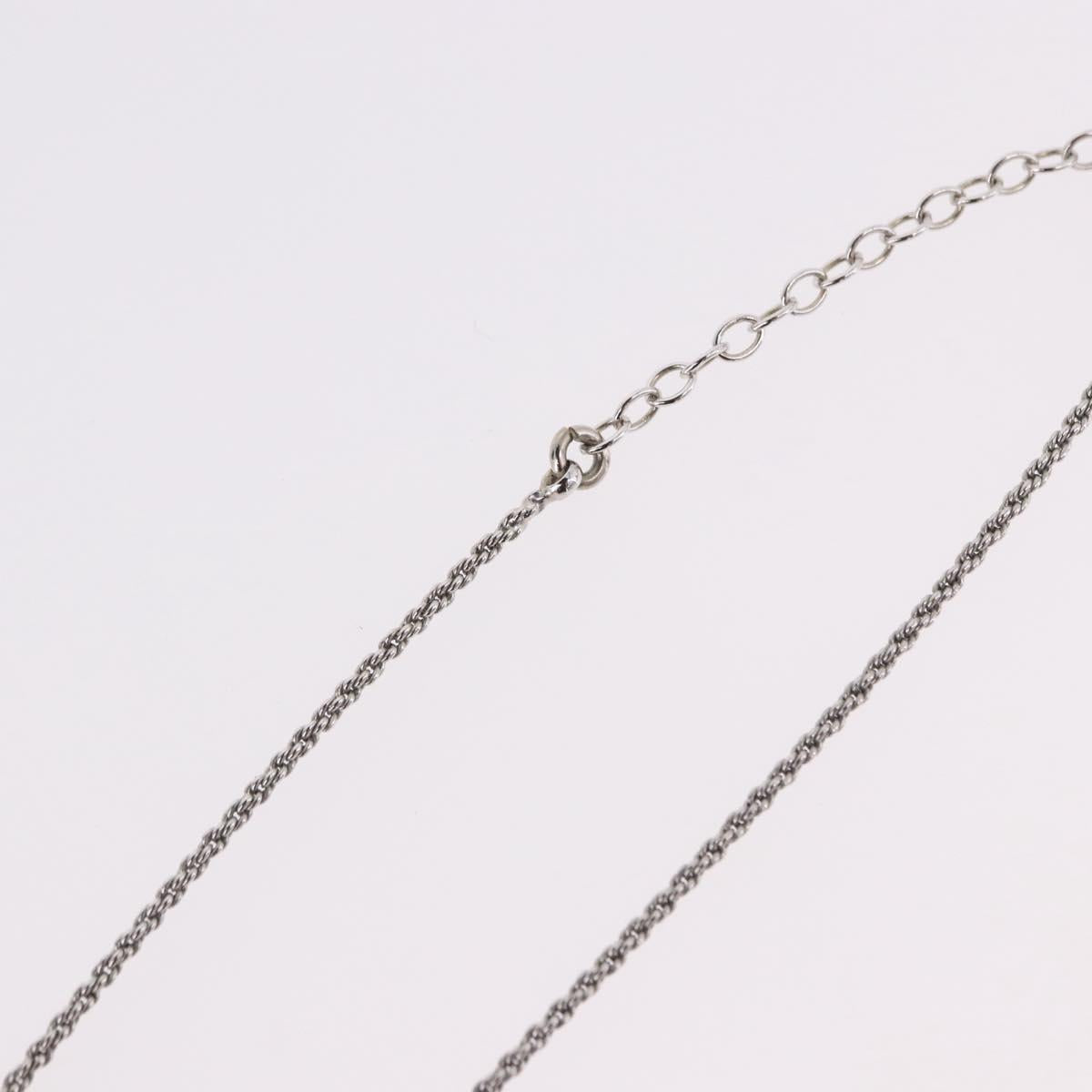 Christian Dior Colored Stone Necklace Metal Silver Auth SW2523