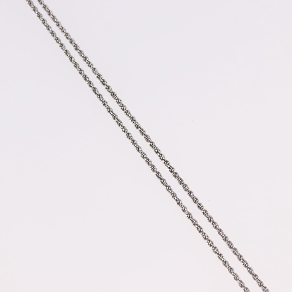 Christian Dior Colored Stone Necklace Metal Silver Auth SW2523