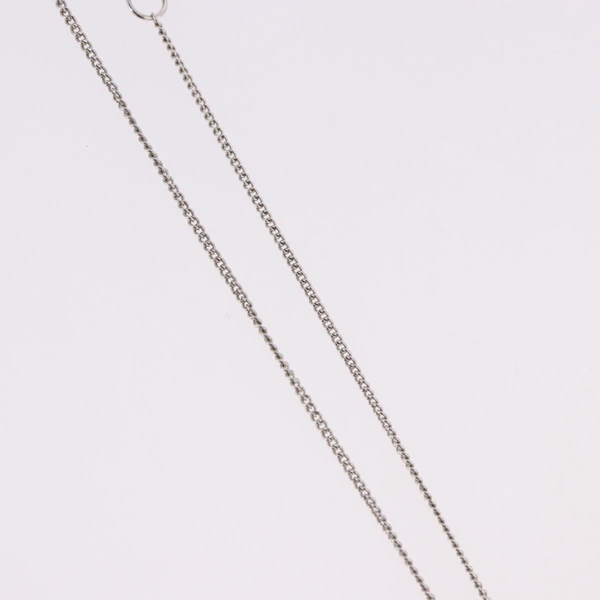 Christian Dior Bear Motif Necklace Metal Silver Auth SW2524