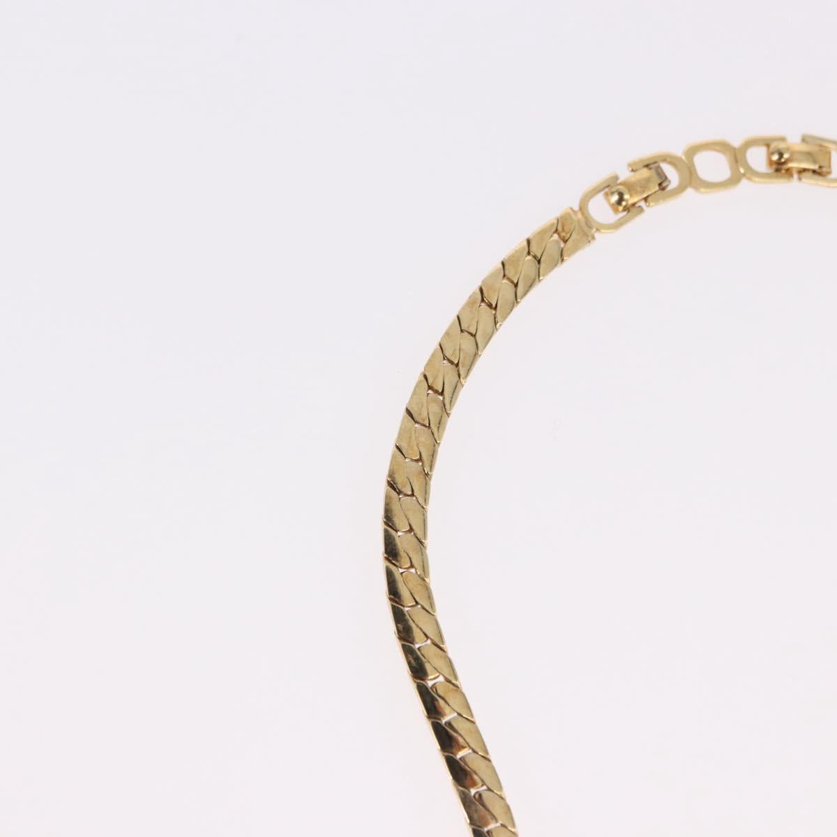 Christian Dior Lacquer Design Choker Necklace Metal Gold Tone Auth SW2529