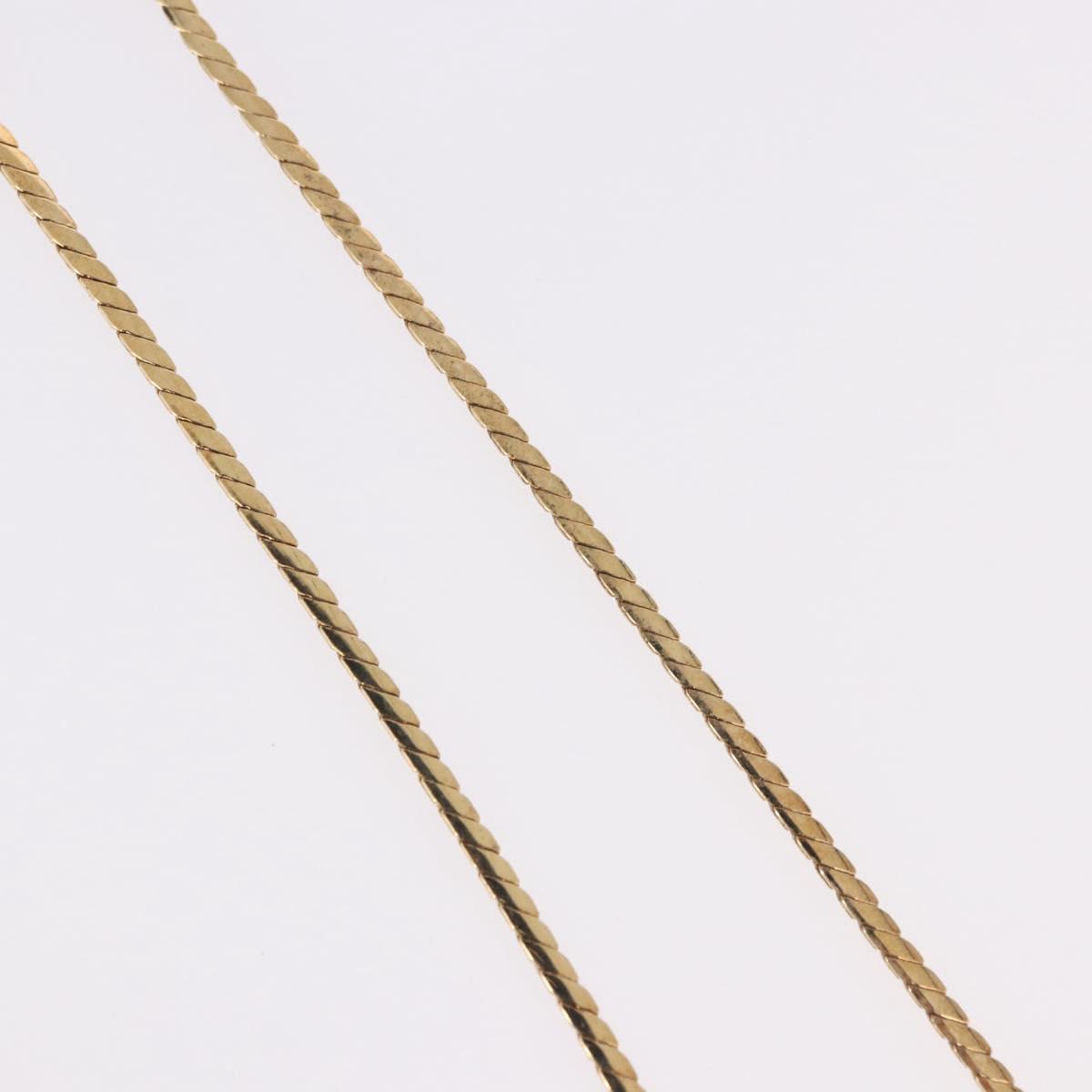 Christian Dior Oval Pearl Choker Necklace Metal Gold Tone Auth SW2530