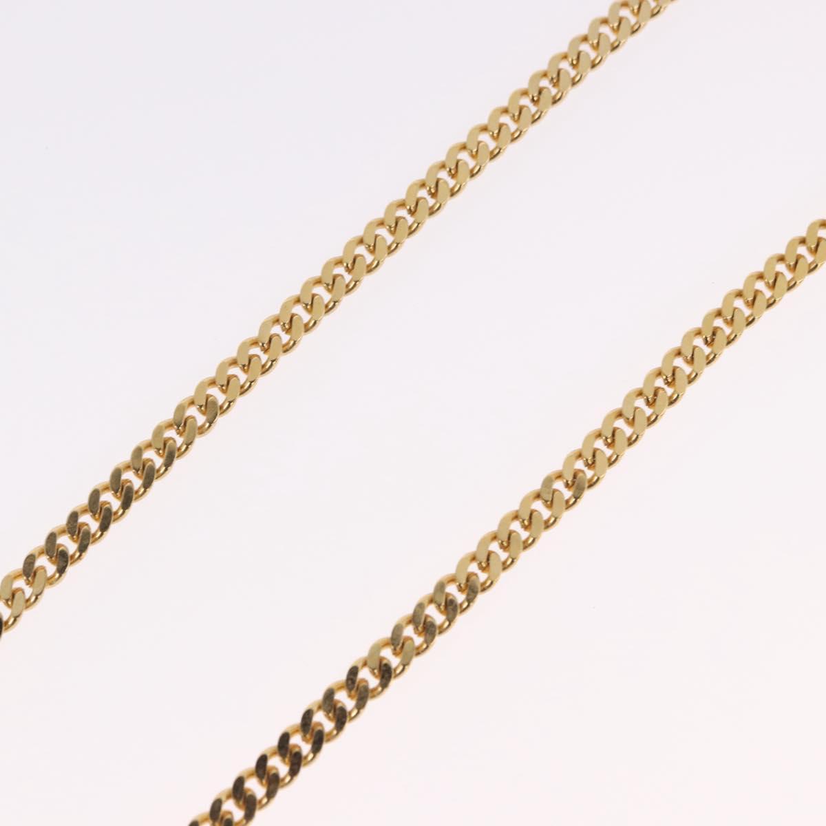 Christian Dior Colored Stone Necklace Metal Gold Tone Auth SW2533