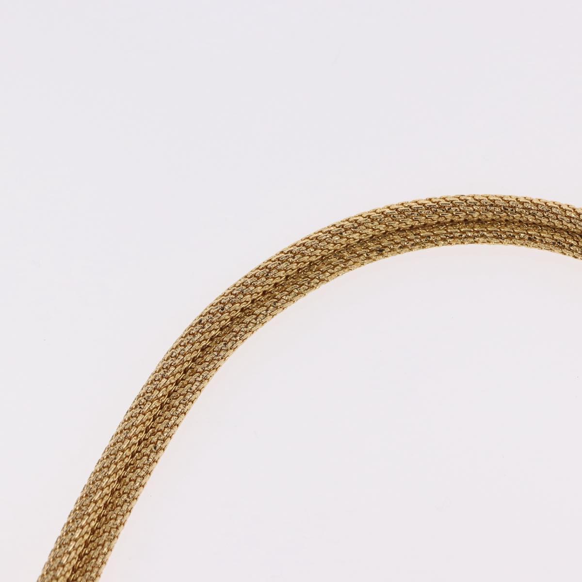 Christian Dior Choker Necklace Metal Gold Tone Auth SW2534A