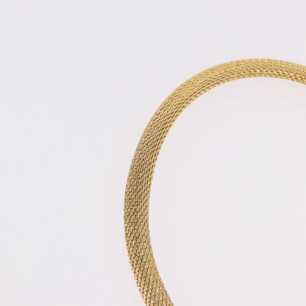 Christian Dior Choker Necklace Metal Gold Tone Auth SW2534A