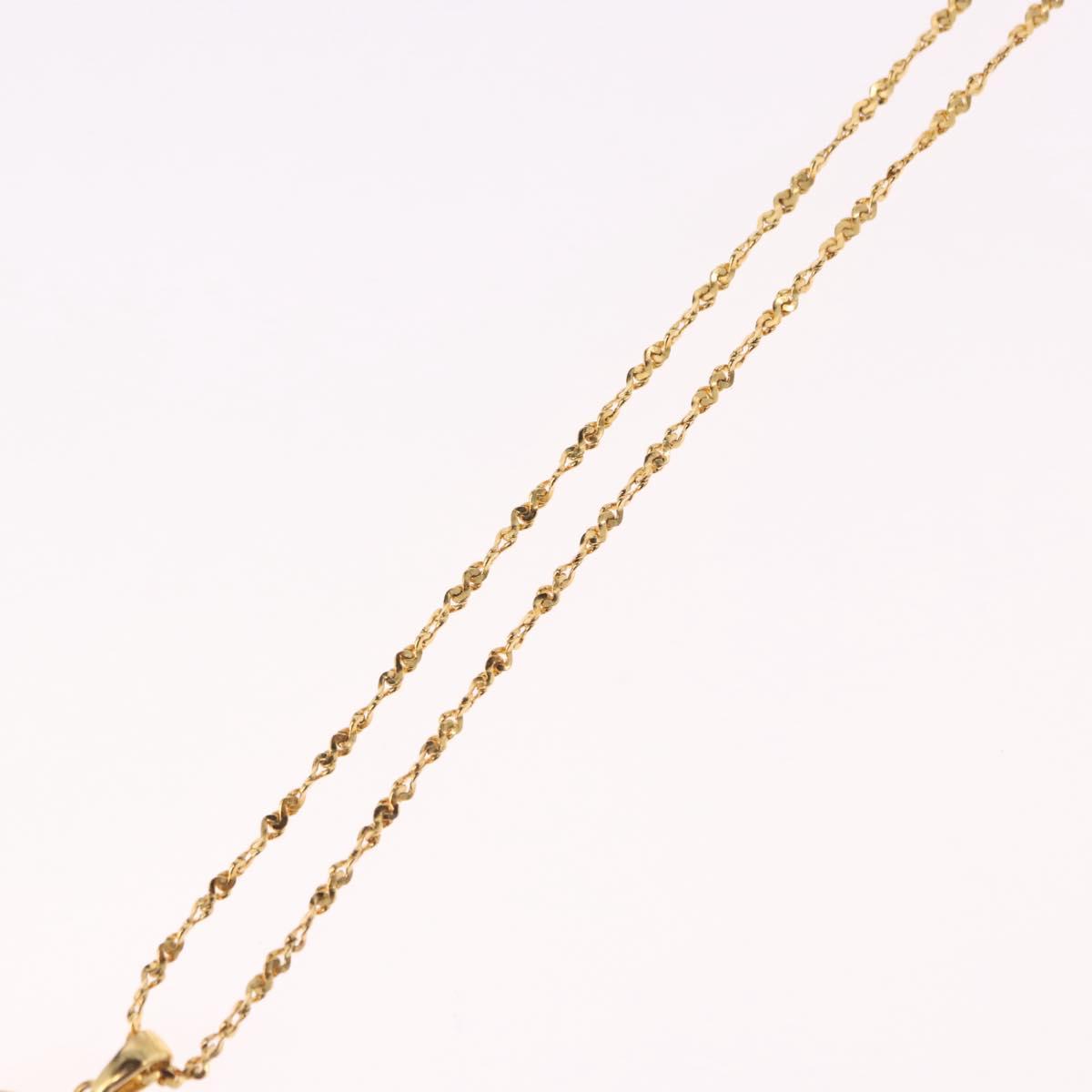 SAINT LAURENT Initials Cointop Necklace Metal Gold Tone Auth SW2536