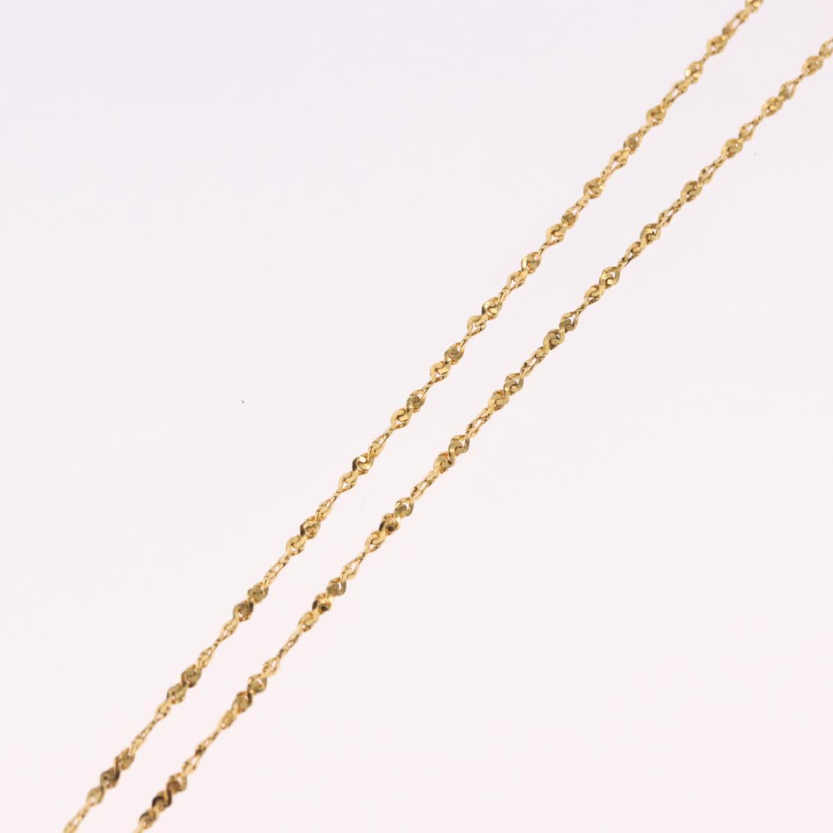 SAINT LAURENT Initials Cointop Necklace Metal Gold Tone Auth SW2536