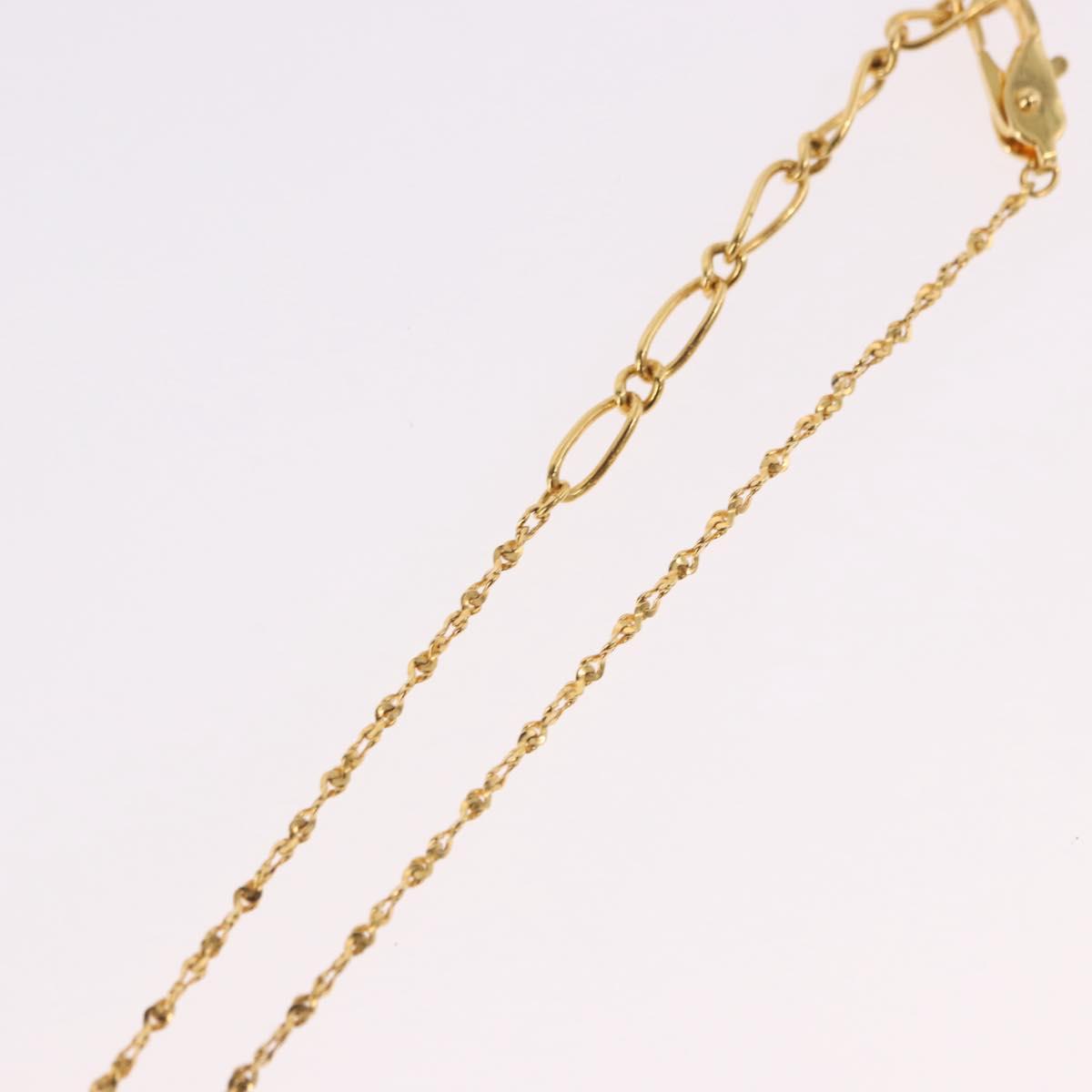 SAINT LAURENT Initials Cointop Necklace Metal Gold Tone Auth SW2536