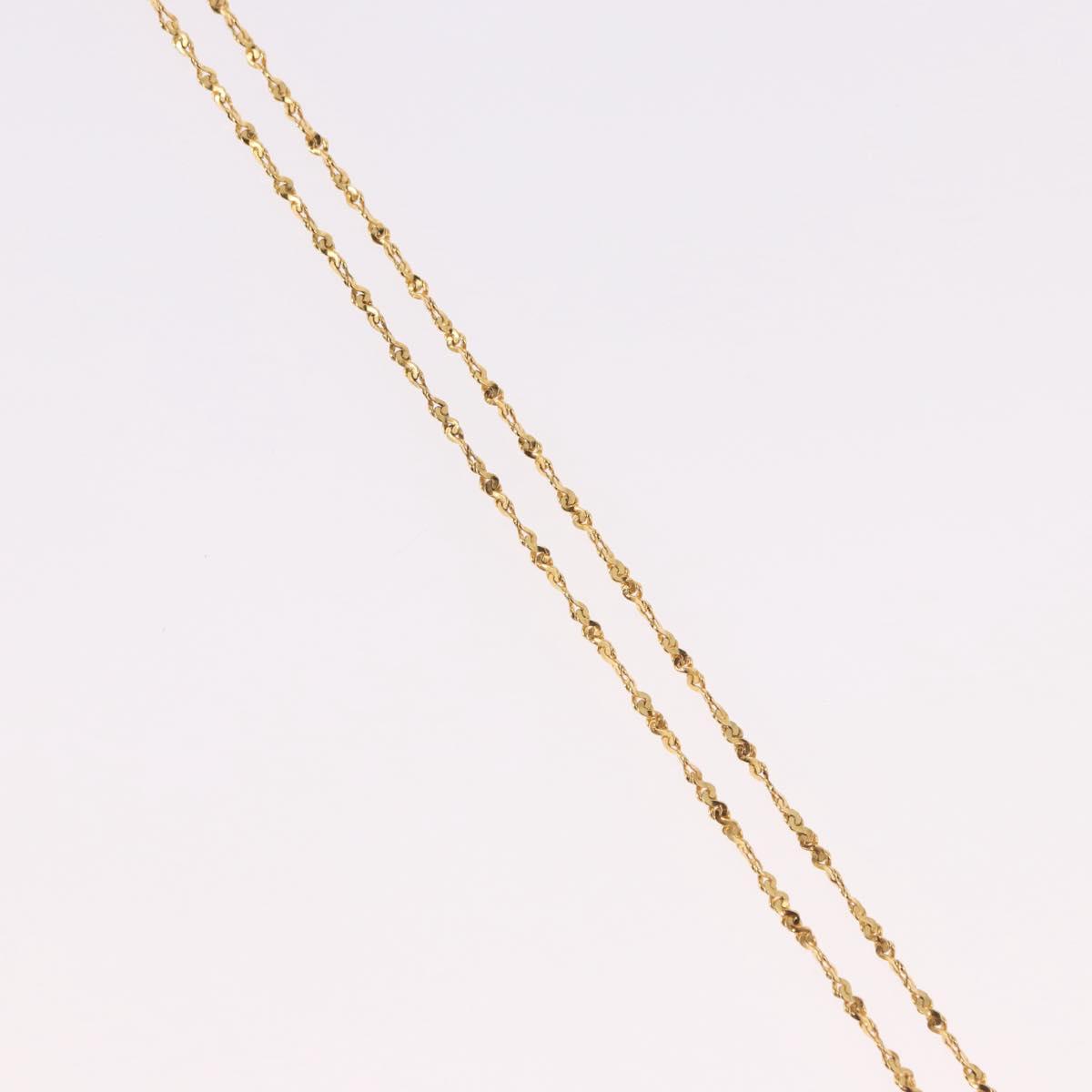 SAINT LAURENT Initials Cointop Necklace Metal Gold Tone Auth SW2536