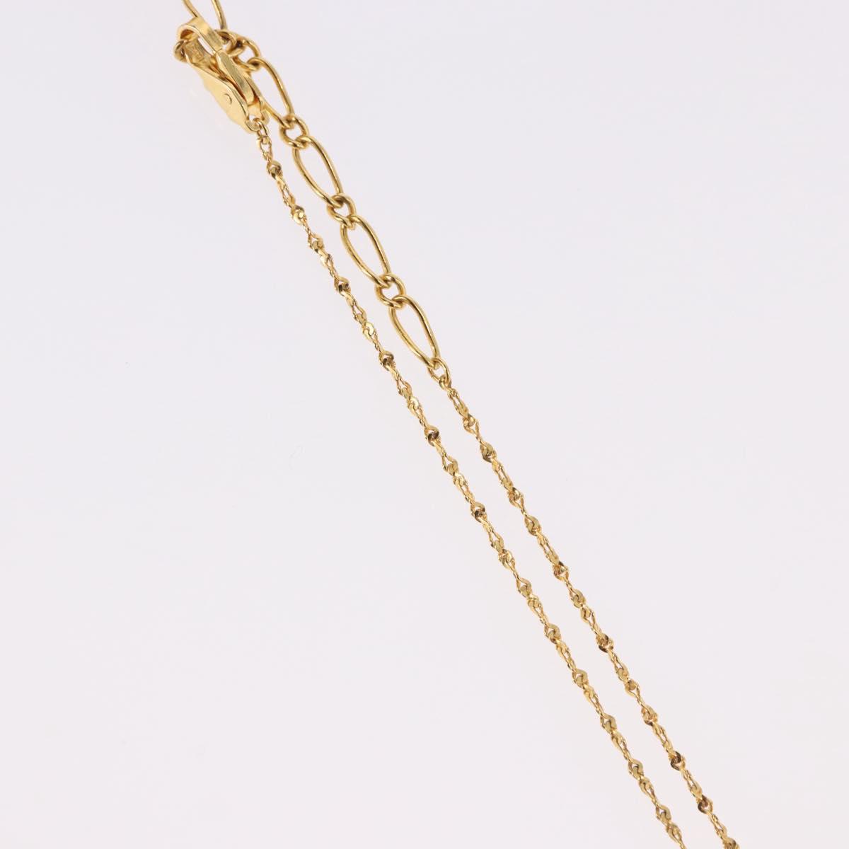 SAINT LAURENT Initials Cointop Necklace Metal Gold Tone Auth SW2536