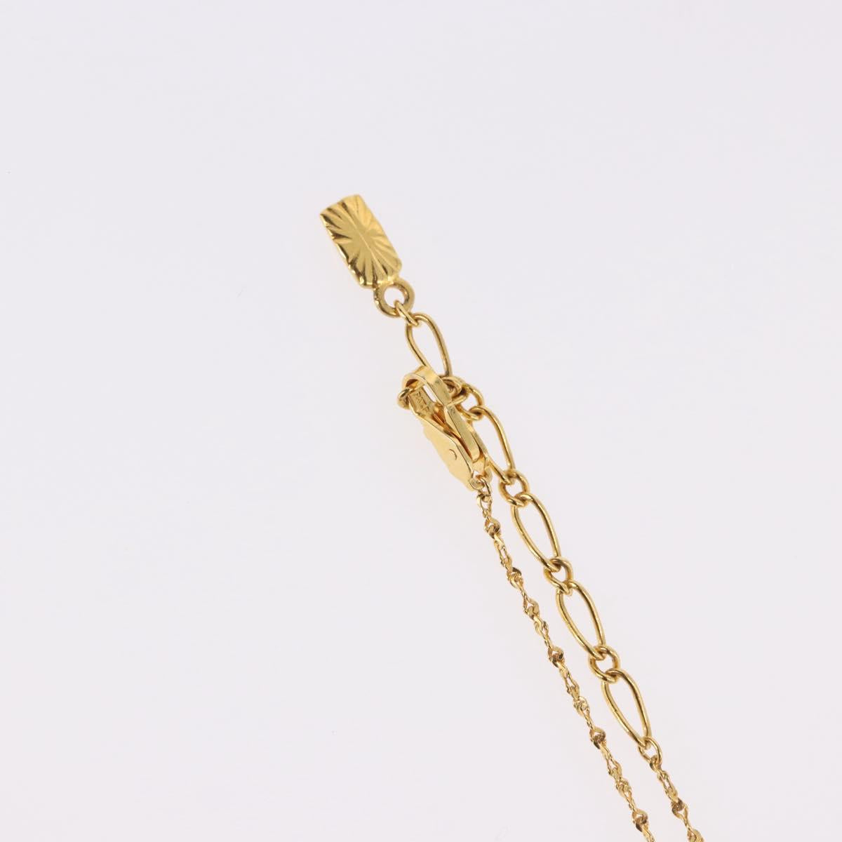 SAINT LAURENT Initials Cointop Necklace Metal Gold Tone Auth SW2536