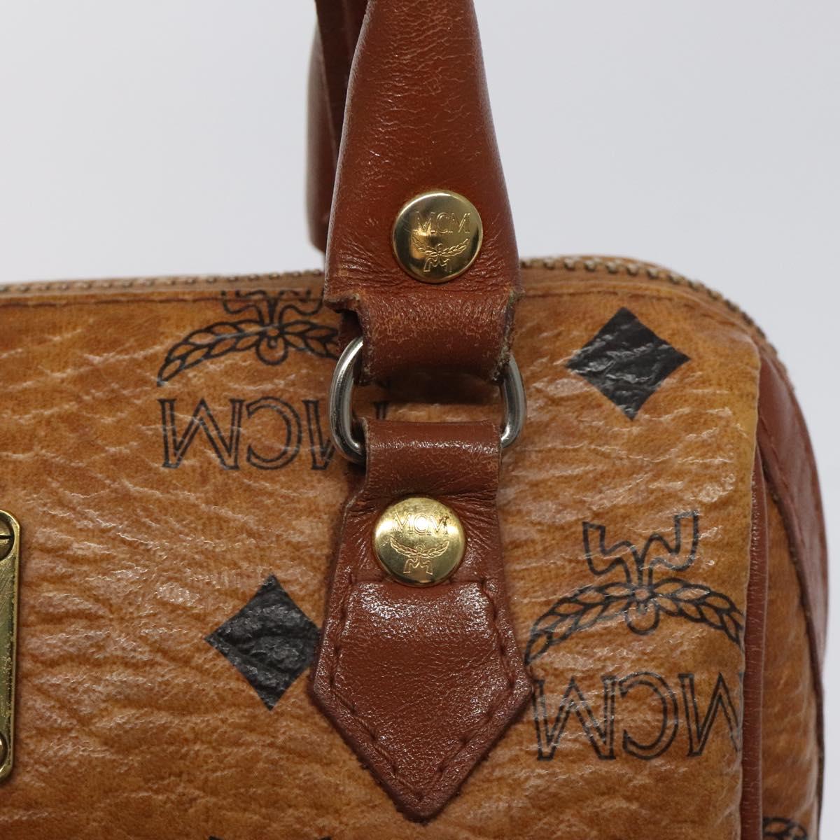 MCM Vicetos Logogram Hand Bag PVC Leather 2way Brown Auth sw254