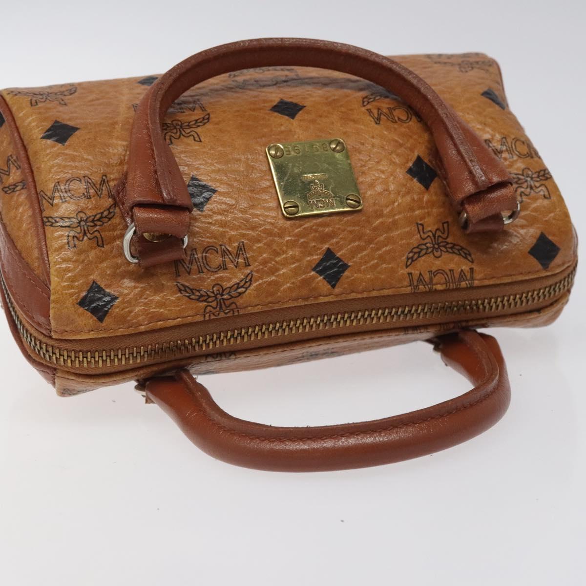MCM Vicetos Logogram Hand Bag PVC Leather 2way Brown Auth sw254