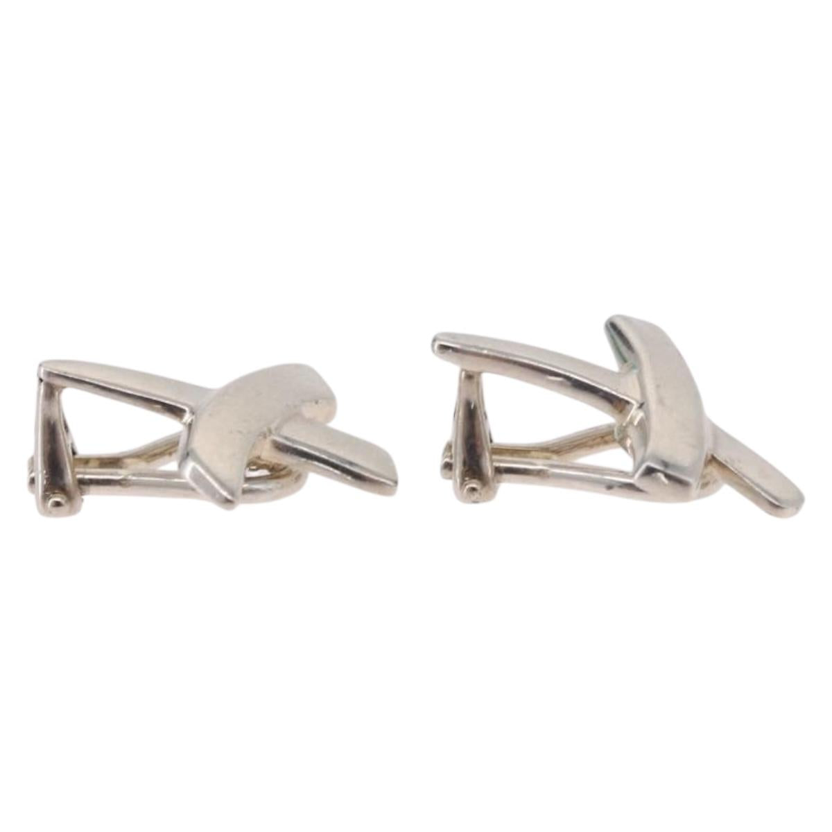 TIFFANY&Co. Paloma Picasso Graffiti X Earring Ag925 Silver Auth SW2552
