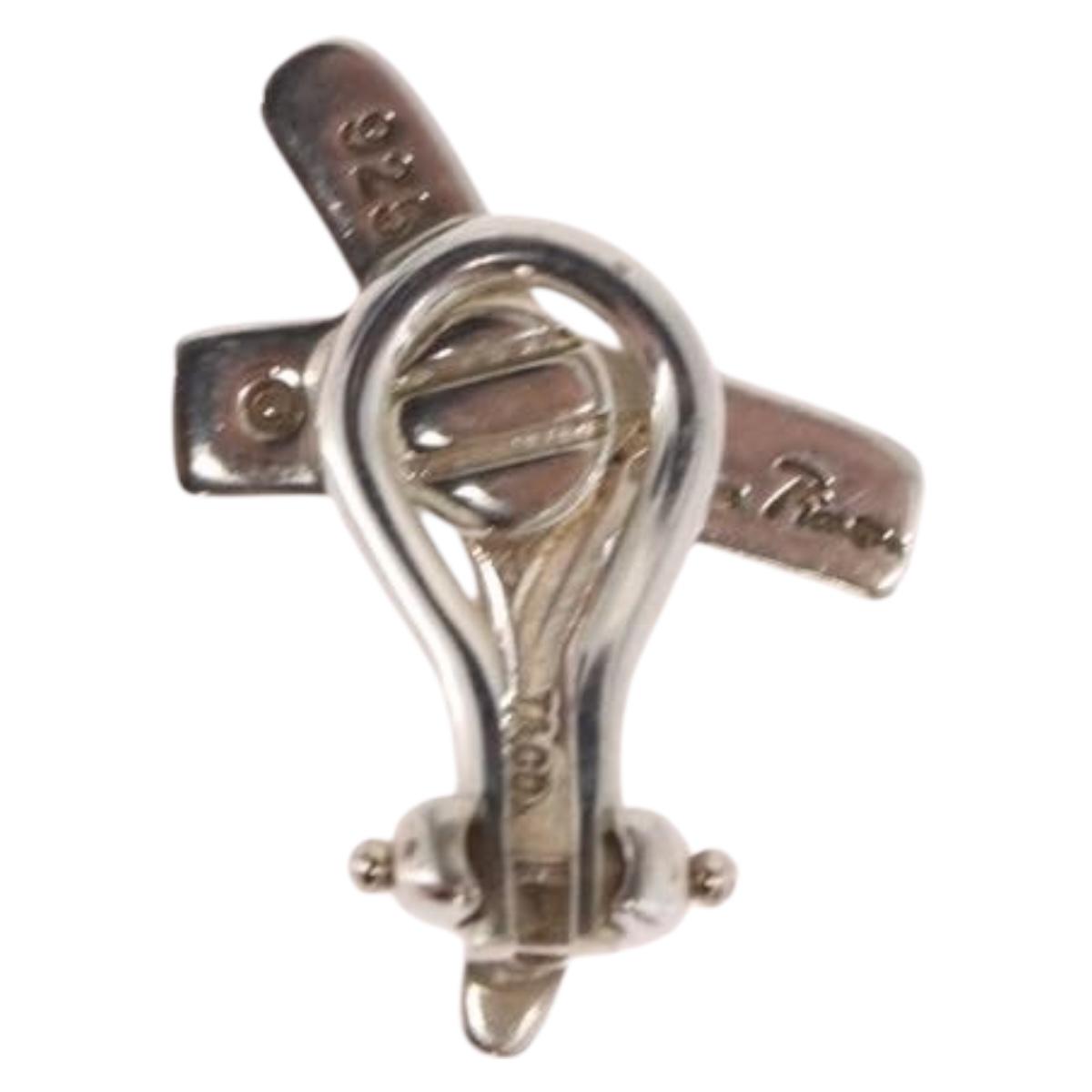 TIFFANY&Co. Paloma Picasso Graffiti X Earring Ag925 Silver Auth SW2552