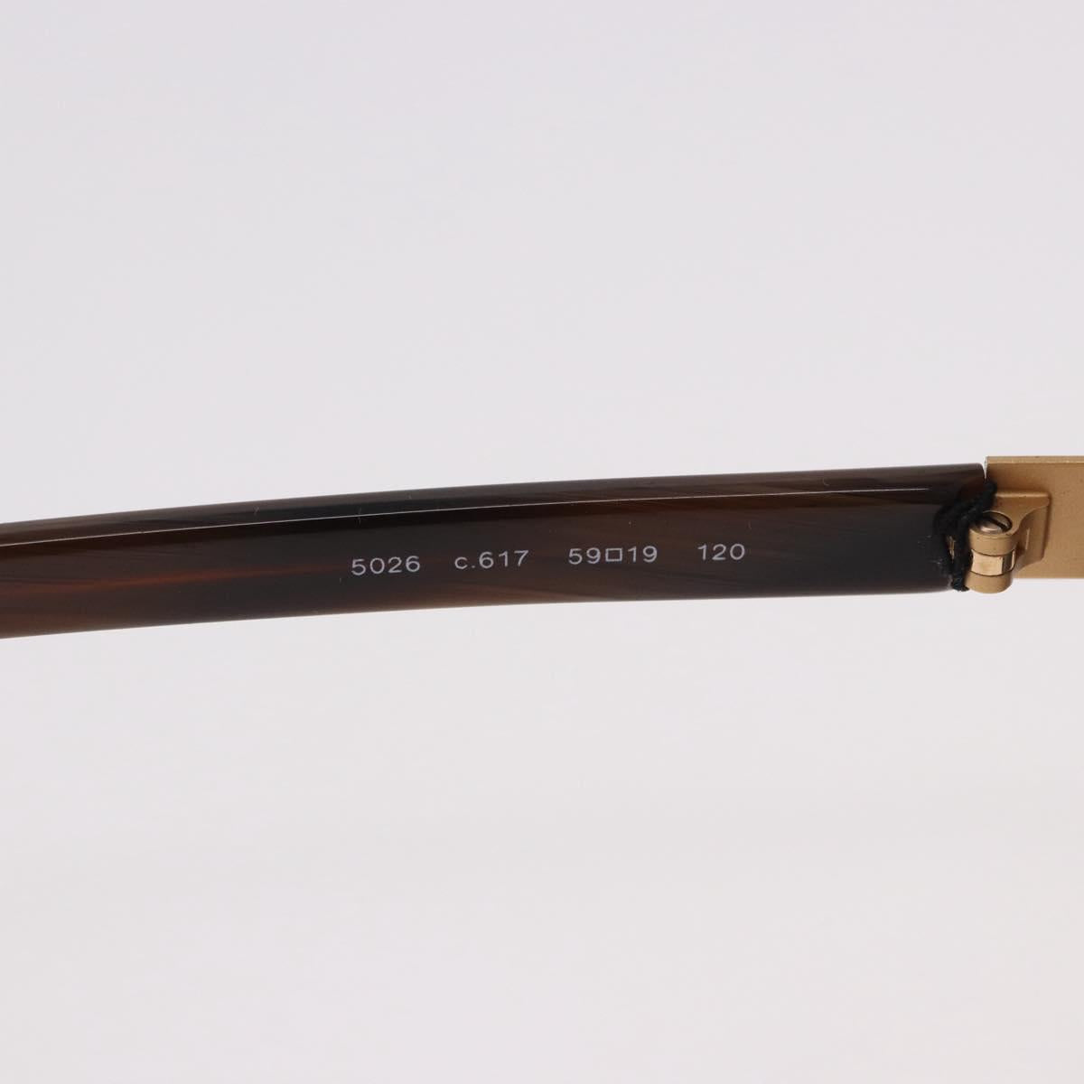 CHANEL Sunglasses Plastic Brown Gold CC Auth SW2589