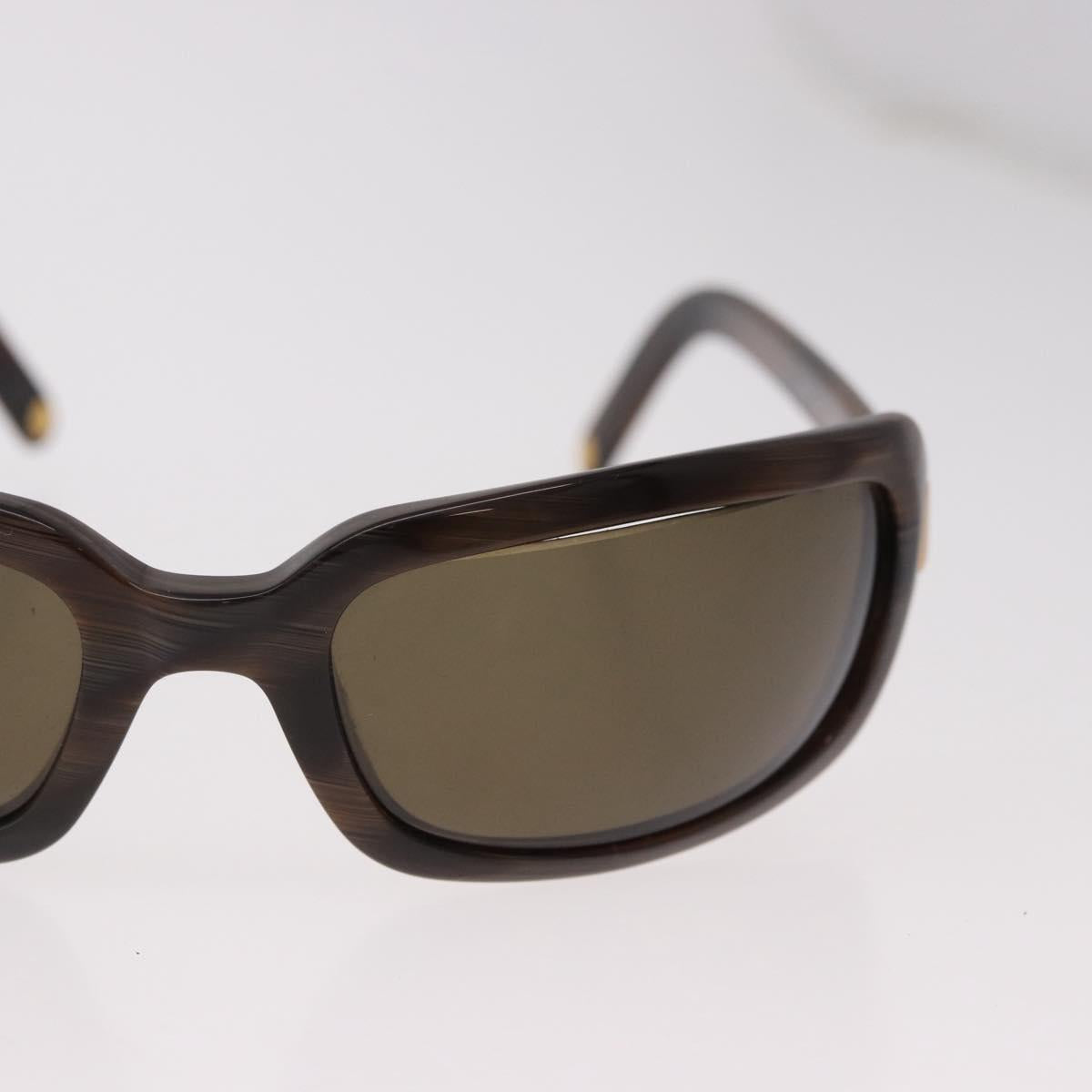 CHANEL Sunglasses Plastic Brown Gold CC Auth SW2589