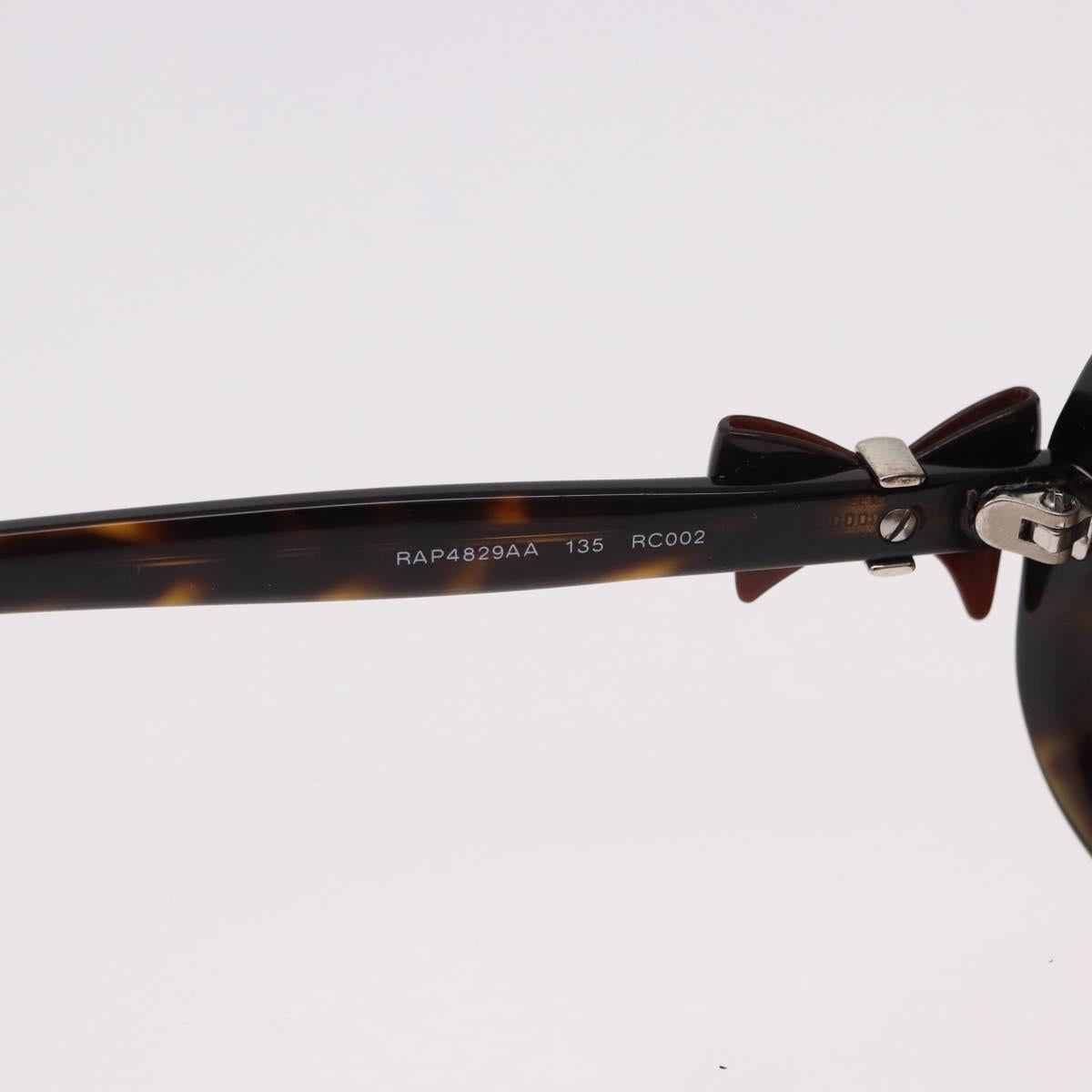 CHANEL Ribbon COCO Mark Sunglasses Plastic Brown Silver CC Auth SW2590