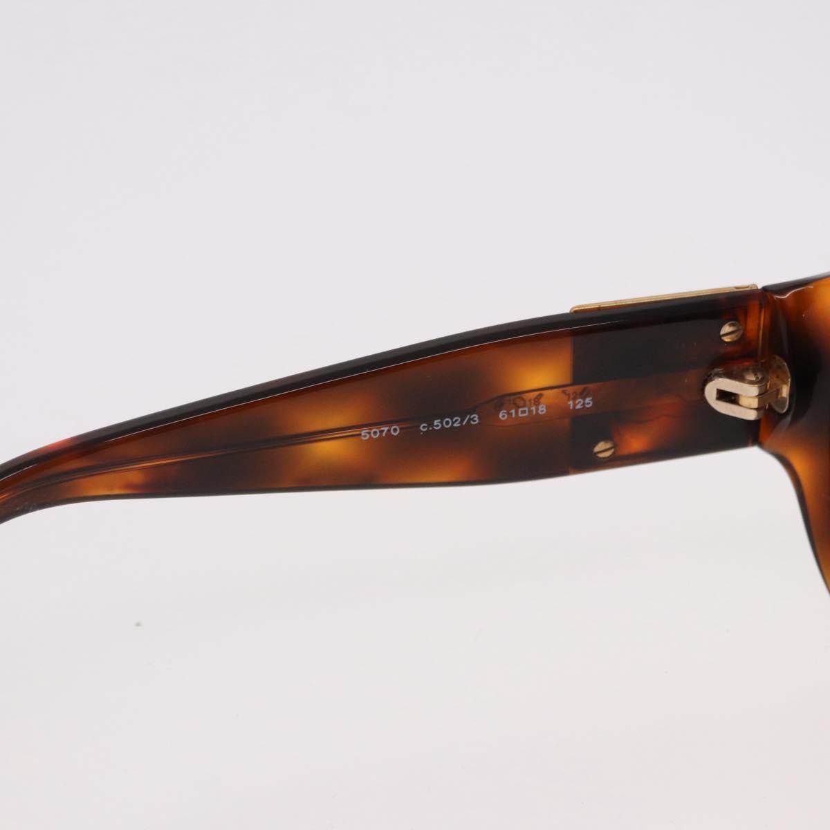 CHANEL COCO Mark Sunglasses Plastic Brown Gold CC Auth SW2591