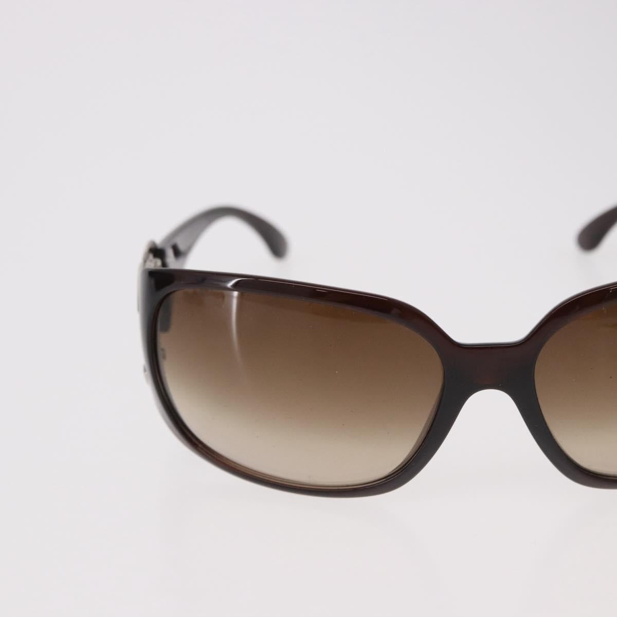 CHANEL COCO Mark Sunglasses Plastic Brown Silver CC Auth SW2592V