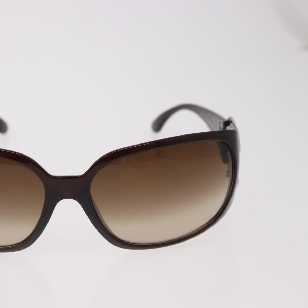 CHANEL COCO Mark Sunglasses Plastic Brown Silver CC Auth SW2592V