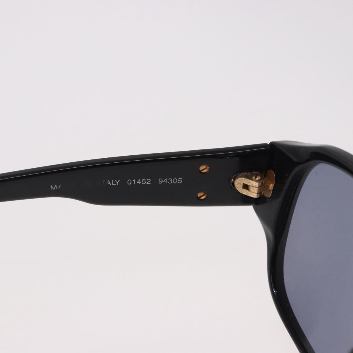 CHANEL COCO Mark Sunglasses Plastic Black Gold CC Auth SW2595