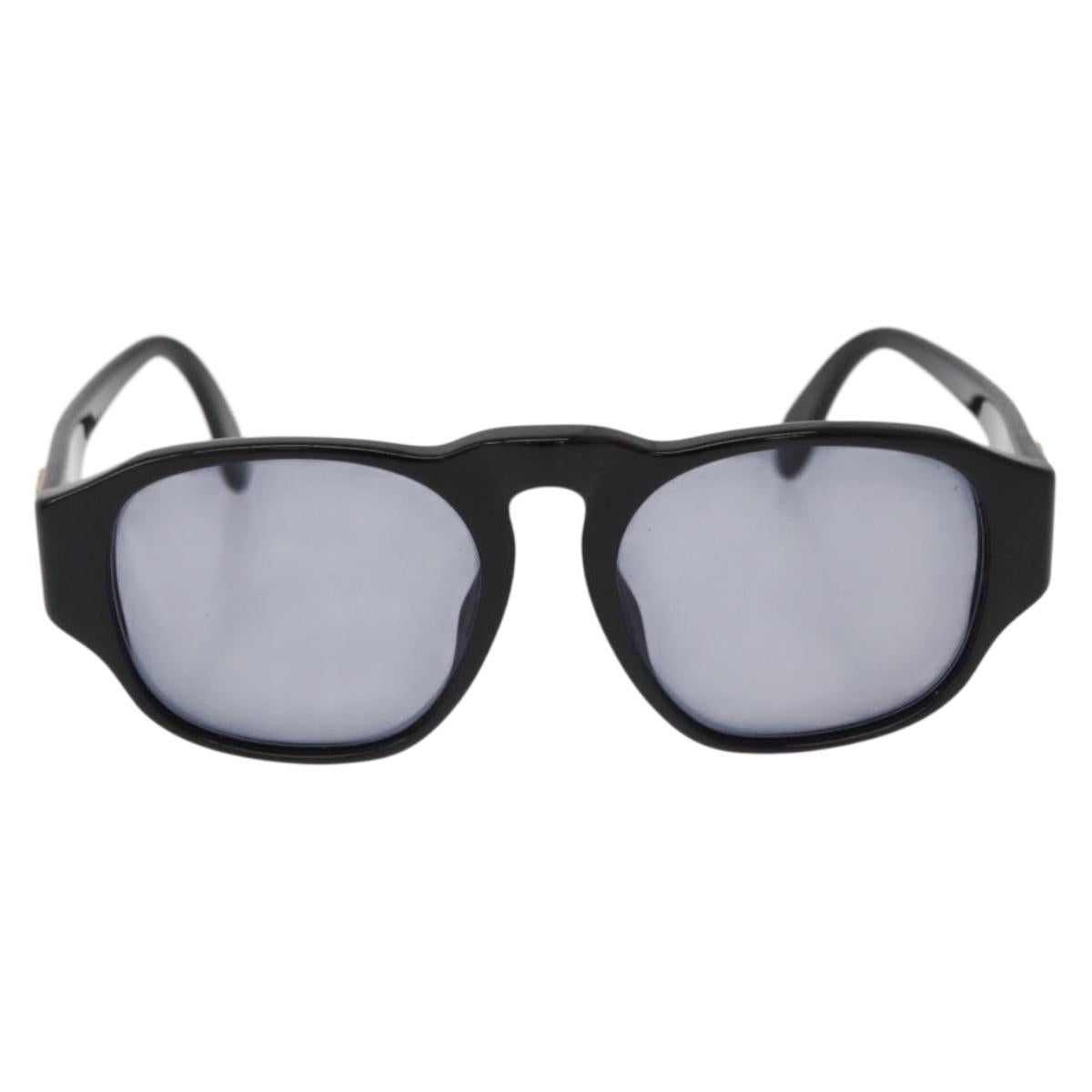 CHANEL COCO Mark Sunglasses Plastic Black Gold CC Auth SW2595