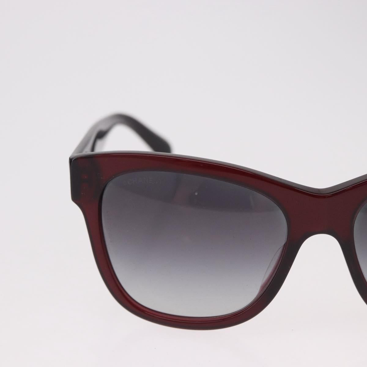 CHANEL COCO Mark Sunglasses Plastic Brown CC Auth SW2598