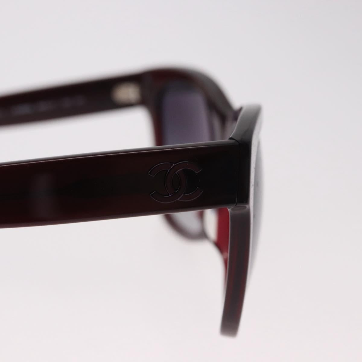 CHANEL COCO Mark Sunglasses Plastic Brown CC Auth SW2598