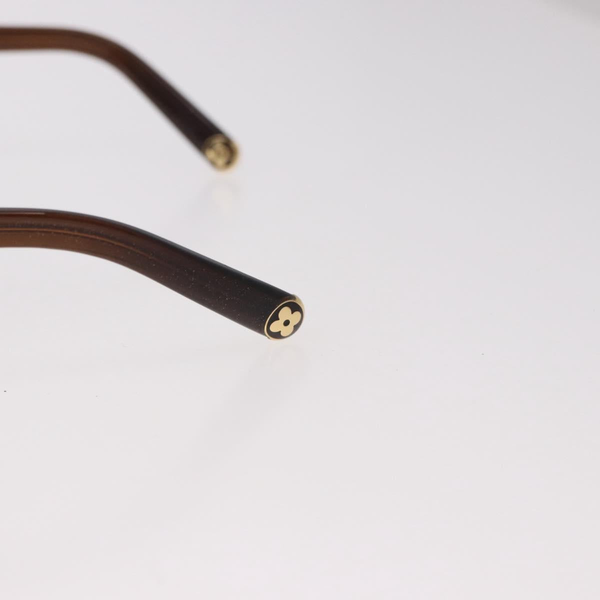 LOUIS VUITTON Hortensia Cat Eye Sunglasses Plastic Brown Gold Z0486E Auth SW2599