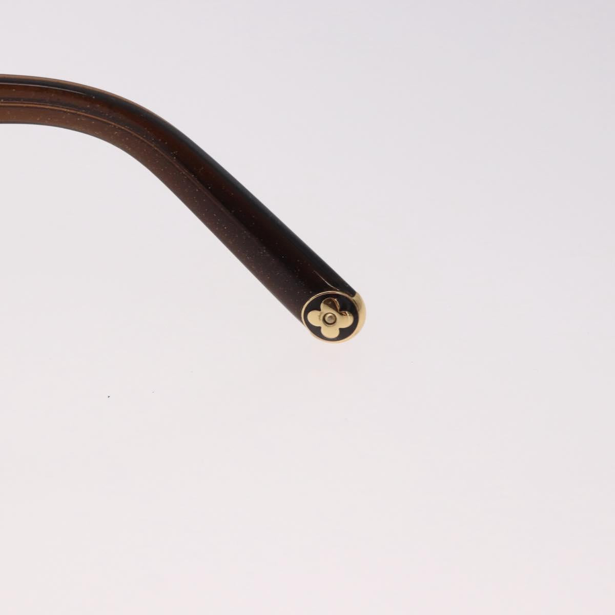 LOUIS VUITTON Hortensia Cat Eye Sunglasses Plastic Brown Gold Z0486E Auth SW2599