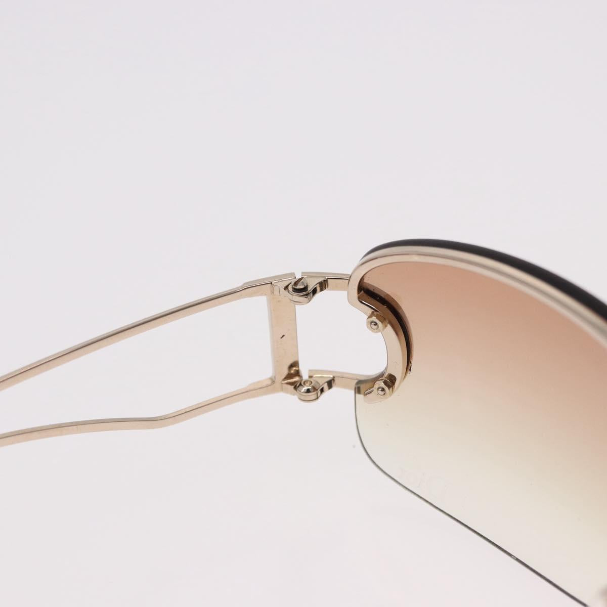 Christian Dior DIORLY Sunglasses Metal Brown Gold Auth SW2601V