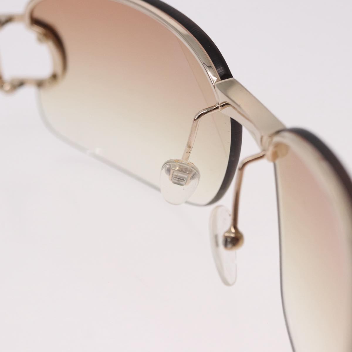 Christian Dior DIORLY Sunglasses Metal Brown Gold Auth SW2601V