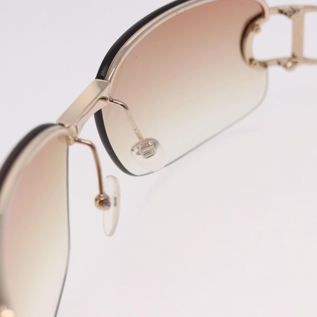 Christian Dior DIORLY Sunglasses Metal Brown Gold Auth SW2601V