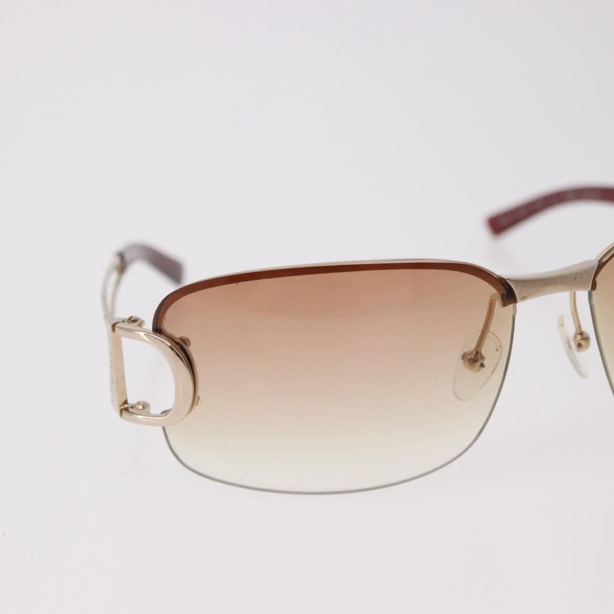 Christian Dior DIORLY Sunglasses Metal Brown Gold Auth SW2601V